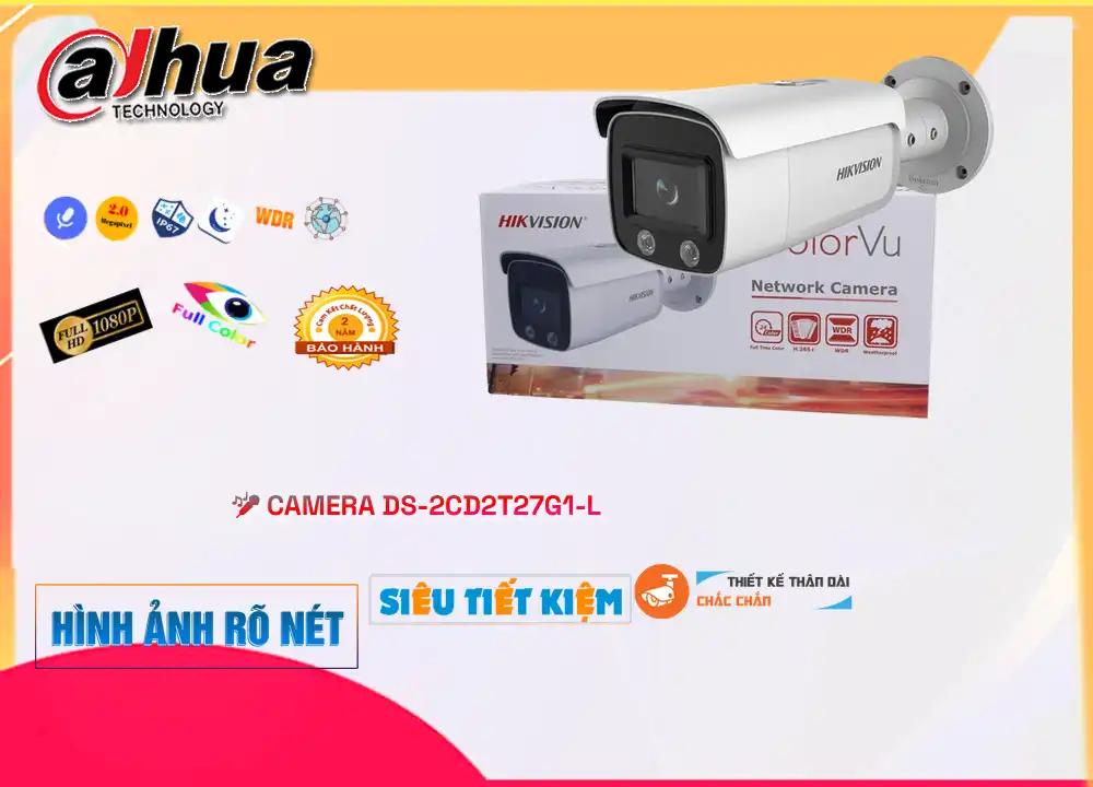 Camera An Ninh Hikvision DS-2CD2T27G1-L Thiết kế Đẹp,thông số DS-2CD2T27G1-L,DS-2CD2T27G1-L Giá rẻ,DS 2CD2T27G1 L,Chất