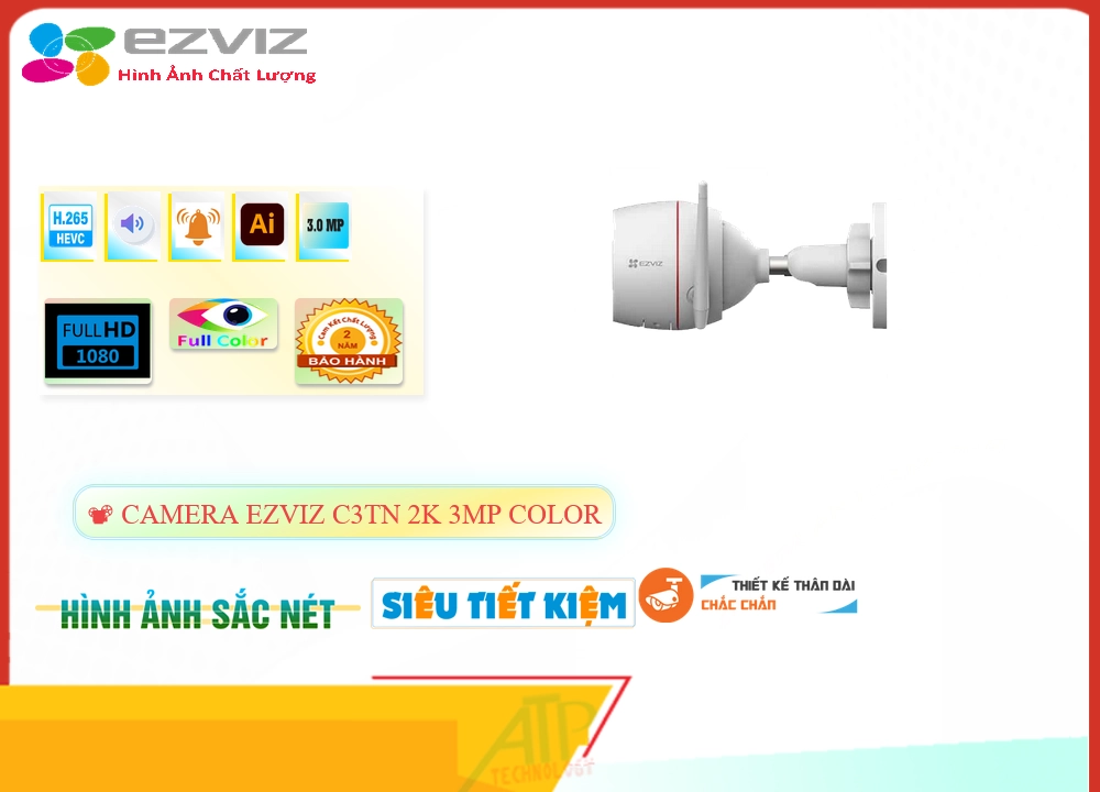 Camera Wifi Ezviz C3TN 2K 3MP Color,thông số C3TN 2K 3MP Color, Không Dây IP C3TN 2K 3MP Color Giá rẻ,C3TN 2K 3MP