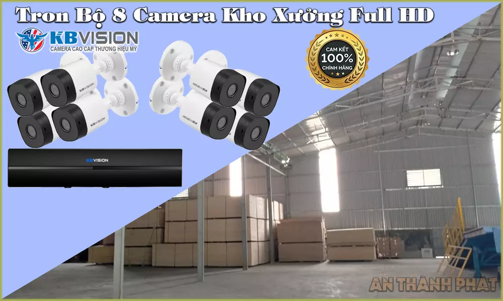 Trọn bộ 8 camera kho xưởng chất lượng cao thông minh 