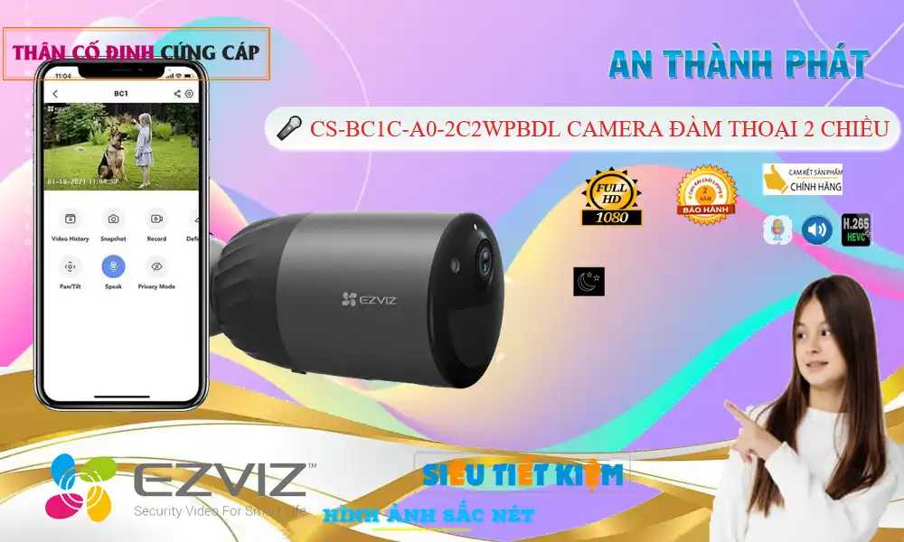 CS-BC1C-A0-2C2WPBDL sắc nét Wifi Ezviz CS-BC1C-A0-2C2WPBDL sắc nét Wifi Ezviz