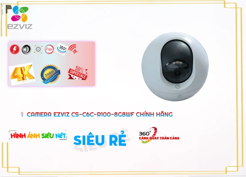 Camera Wifi Ezviz CS-C6c-R100-8G8WF Camera Wifi Ezviz CS-C6c-R100-8G8WF