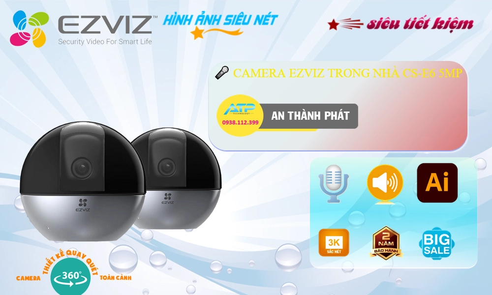 CS-E6 5MP Camera IP Không Dây Wifi Ezviz CS-E6 5MP Camera IP Không Dây Wifi Ezviz