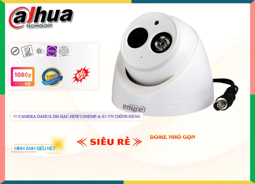 Camera Dahua DH-HAC-HDW1200EMP-A-S5-VN,DH HAC HDW1200EMP A S5 VN,Giá Bán