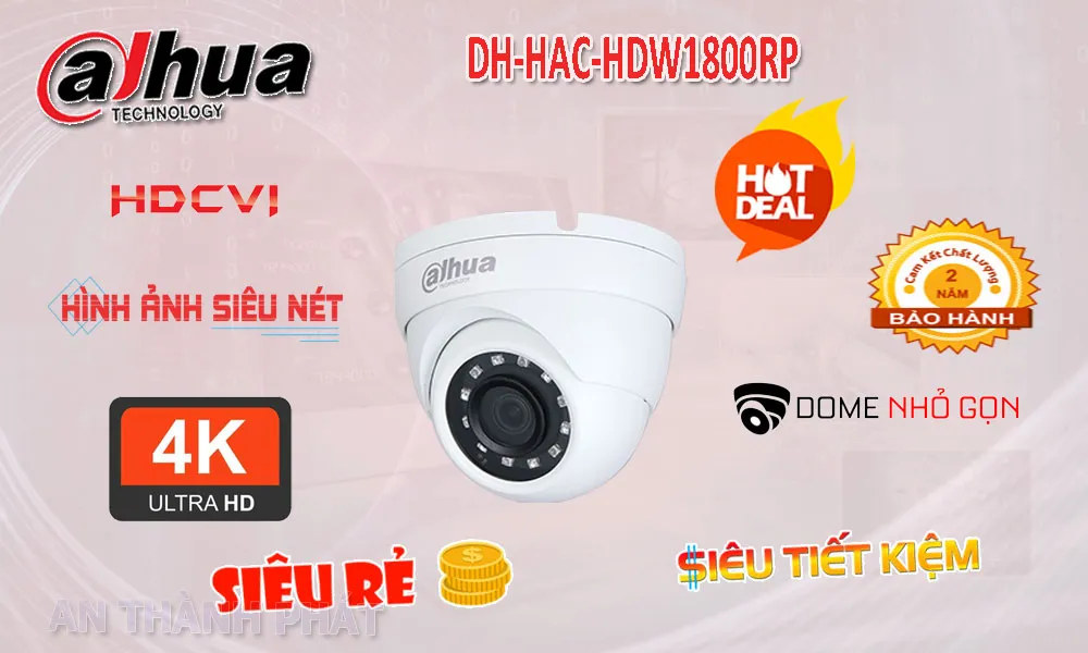 DH-HAC-HDW1800RP camera dahua thiết kế dạng dome chắc chắn hình ảnh sắt nét