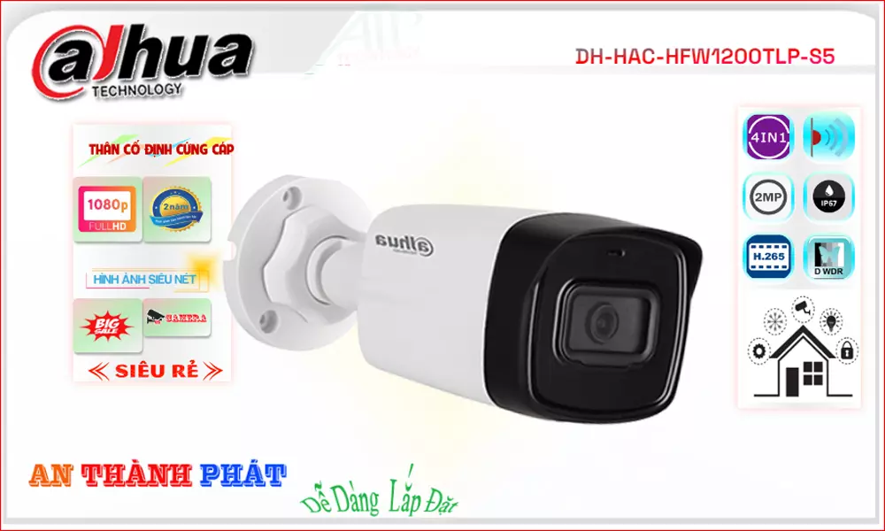 Camera dahua DH-HAC-HFW1200TLP-S5,DH-HAC-HFW1200TLP-S5 Giá rẻ,DH HAC HFW1200TLP S5,Chất Lượng