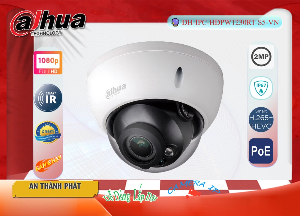 Camera Dahua DH-IPC-HDPW1230R1-S5-VN,DH-IPC-HDPW1230R1-S5-VN Giá rẻ,DH IPC HDPW1230R1 S5 VN,Chất Lượng
