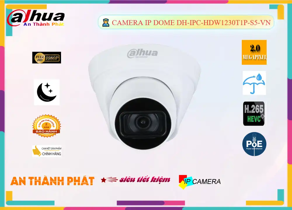 DH-IPC-HDW1230T1P-S5-VN sắc nét Dahua DH-IPC-HDW1230T1P-S5-VN sắc nét Dahua