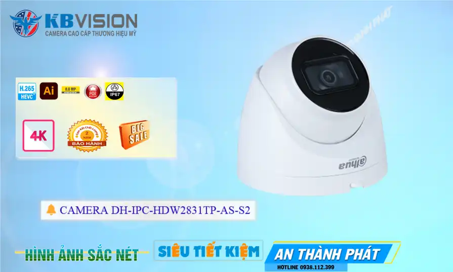 DH-IPC-HDW2831TP-AS-S2 sắc nét Dahua ➠