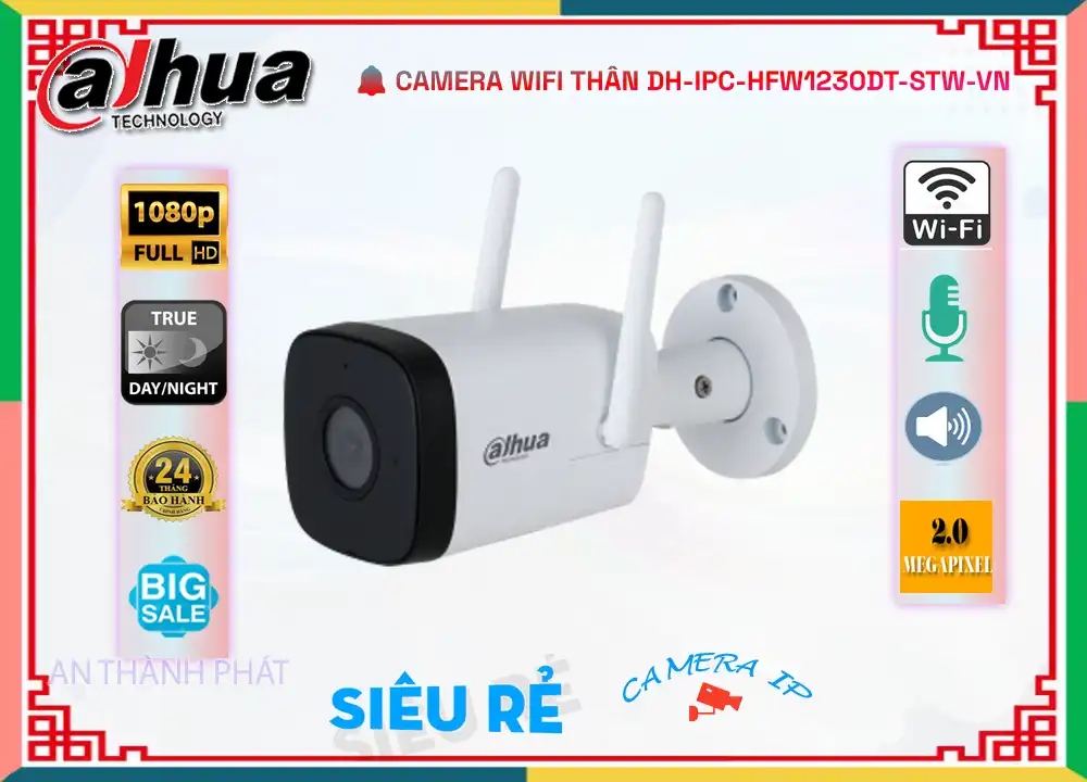 ✨ DH-IPC-HFW1230DT-STW-VN Camera Thiết kế Đẹp  Dahua