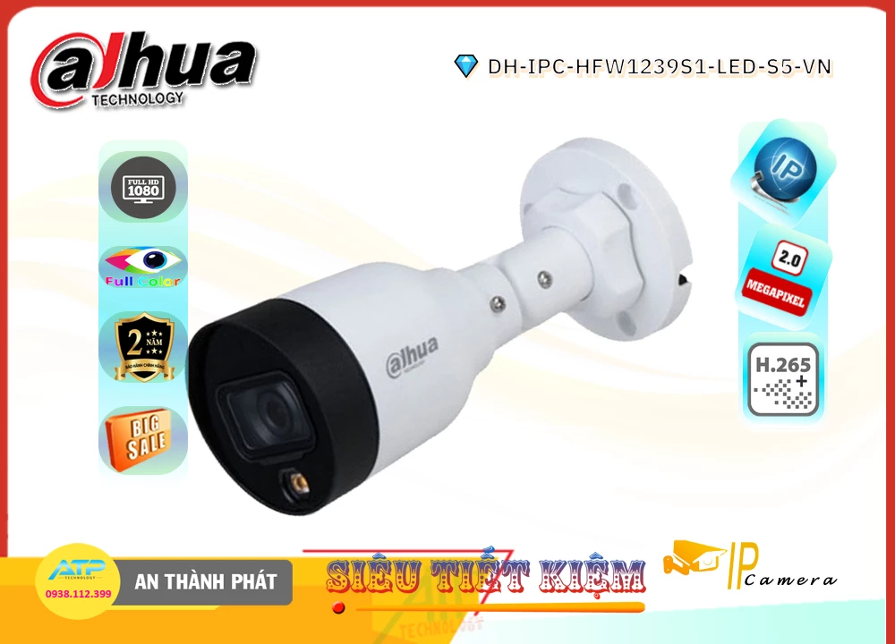 Camera Dahua DH-IPC-HFW1239S1-LED-S5-VN,DH-IPC-HFW1239S1-LED-S5-VN Giá rẻ,DH IPC HFW1239S1 LED S5 VN,Chất Lượng