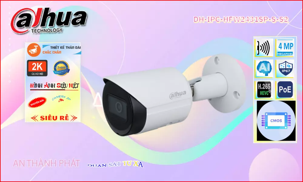 Thông số kỹ thuật sản phẩm camera dahua DH-IPC-HFW2431SP-S-S2
