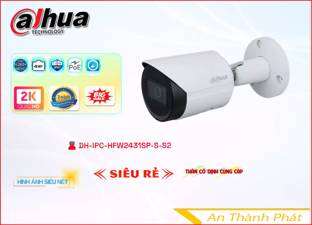 Camera ip dahua DH-IPC-HFW2431SP-S-S2,DH-IPC-HFW2431SP-S-S2 Giá Khuyến Mãi,DH-IPC-HFW2431SP-S-S2 Giá