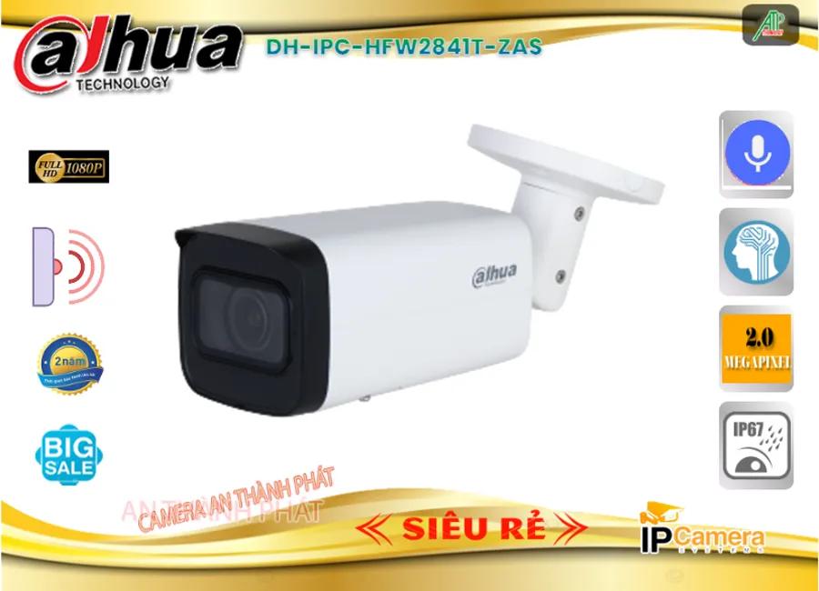 Camera IP Dahua Thân DH-IPC-HFW2841T-ZAS,DH-IPC-HFW2841T-ZAS Giá rẻ,DH IPC HFW2841T ZAS,Chất Lượng