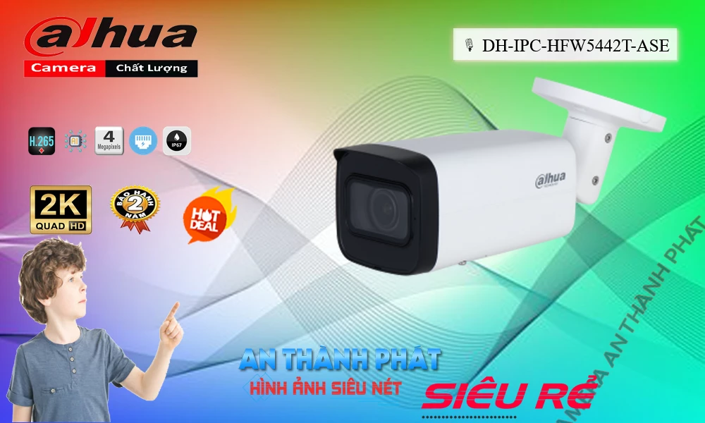 ☑ DH-IPC-HFW5442T-ASE Camera Thiết kế Đẹp  Dahua