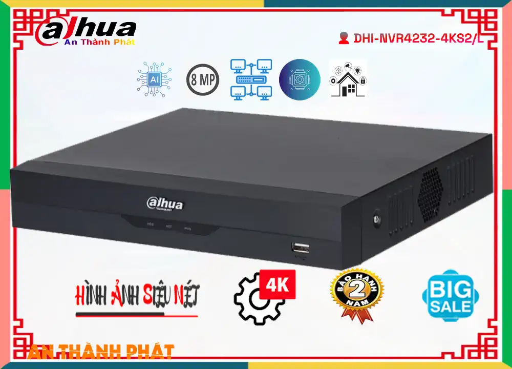 DHI-NVR4232-4KS2/L sắc nét Dahua ➠ DHI-NVR4232-4KS2/L sắc nét Dahua ➠