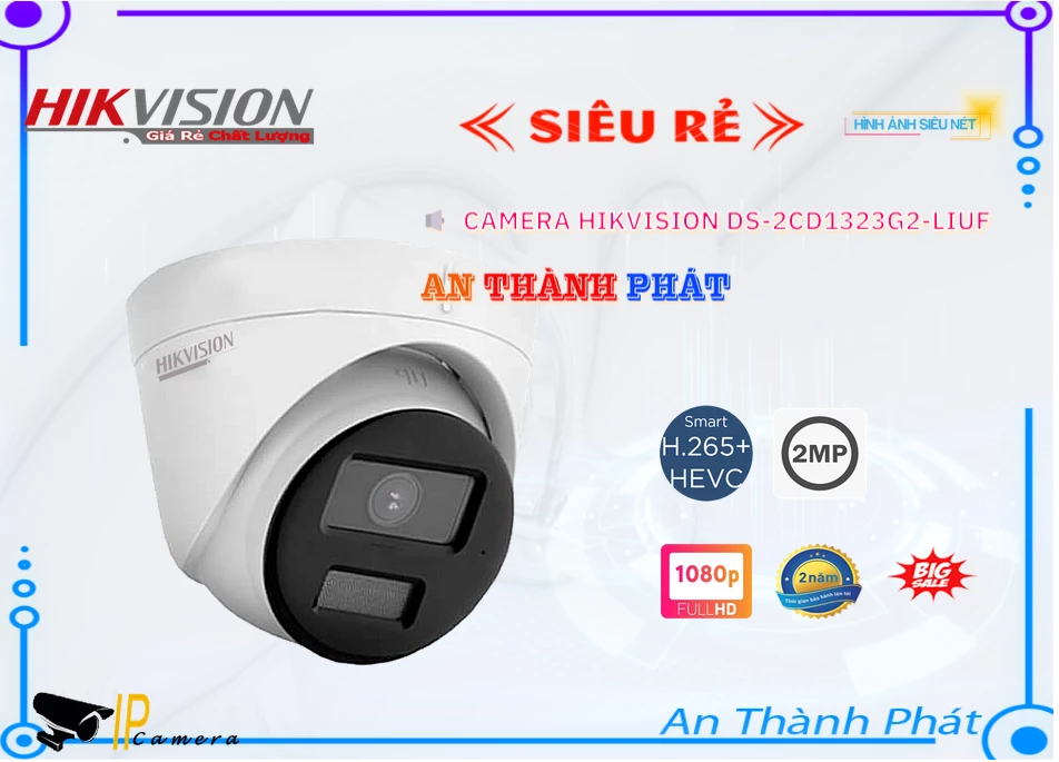 Camera IP Đèn Kép Hikvision DS-2CD1323G2-LIUF,Giá Công Nghệ POE DS-2CD1323G2-LIUF,phân phối
