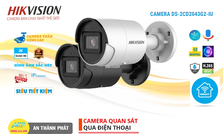 DS-2CD2043G2-IU sắc nét Hikvision DS-2CD2043G2-IU sắc nét Hikvision