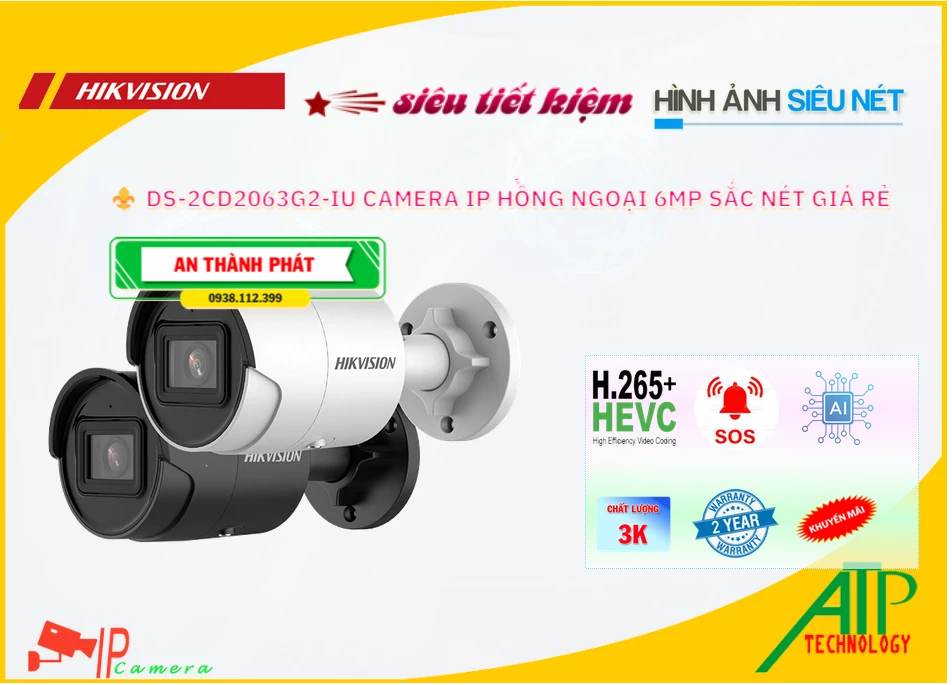 Camera Hikvision DS-2CD2063G2-IU,DS-2CD2063G2-IU Giá rẻ,DS 2CD2063G2 IU,Chất Lượng DS-2CD2063G2-IU Camera An Ninh Sắc