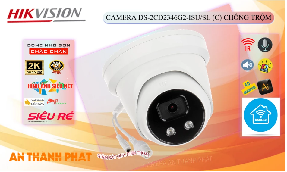DS-2CD2346G2-ISU/SL(C) Camera  Hikvision Giá rẻ