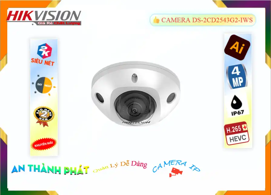 DS-2CD2543G2-IWS sắc nét Hikvision