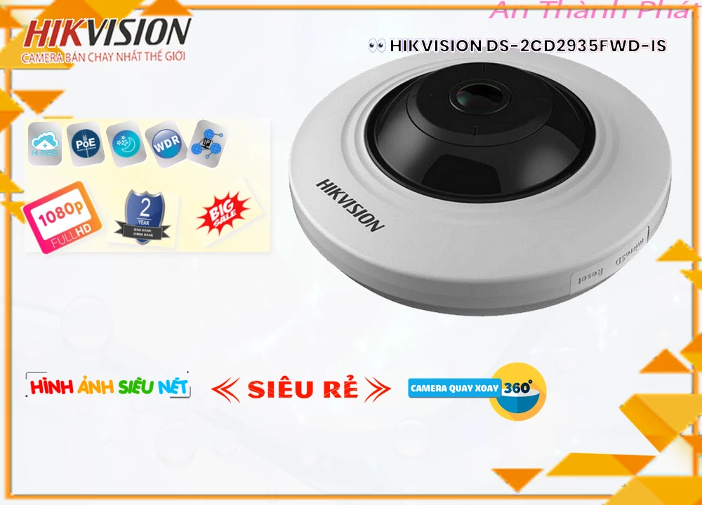 Camera Mắt Cá Hikvision DS-2CD2935FWD-IS,Giá DS-2CD2935FWD-IS,DS-2CD2935FWD-IS Giá Khuyến Mãi,bán