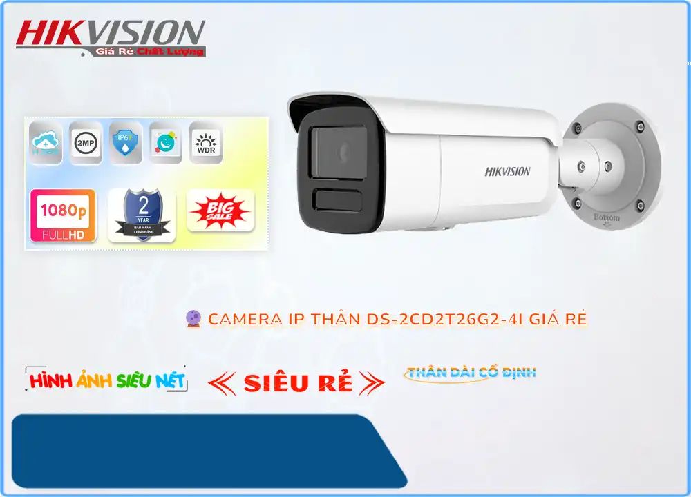 Camera An Ninh Hikvision DS-2CD2T26G2-4I Tiết Kiệm,DS 2CD2T26G2 4I,Giá Bán DS-2CD2T26G2-4I,DS-2CD2T26G2-4I Giá Khuyến