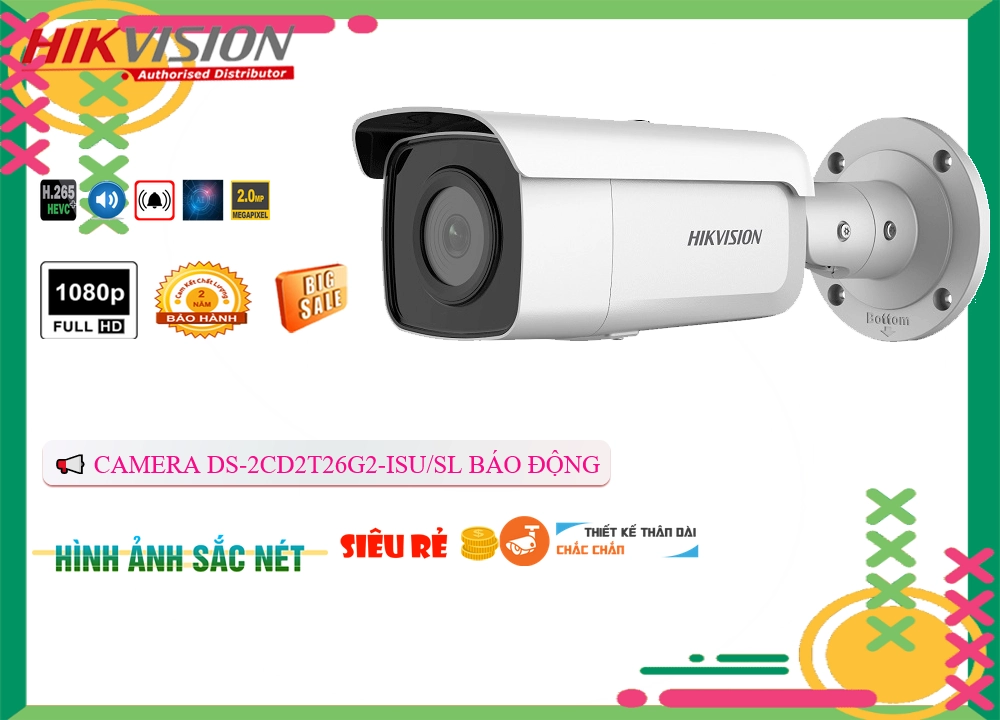 Camera Hikvision DS-2CD2T26G2-ISU/SL,Giá DS-2CD2T26G2-ISU-SL,phân phối DS-2CD2T26G2-ISU-SL,DS-2CD2T26G2-ISU-SLBán Giá