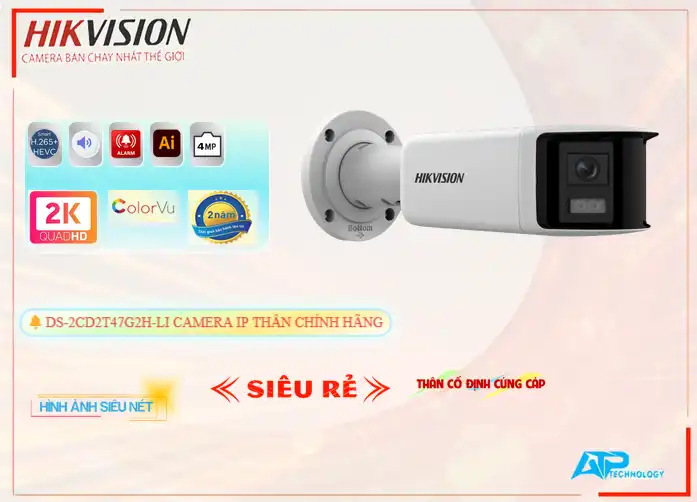 Camera DS-2CD2T47G2H-LI Thiết kế Đẹp,Giá DS-2CD2T47G2H-LI,DS-2CD2T47G2H-LI Giá Khuyến Mãi,bán
