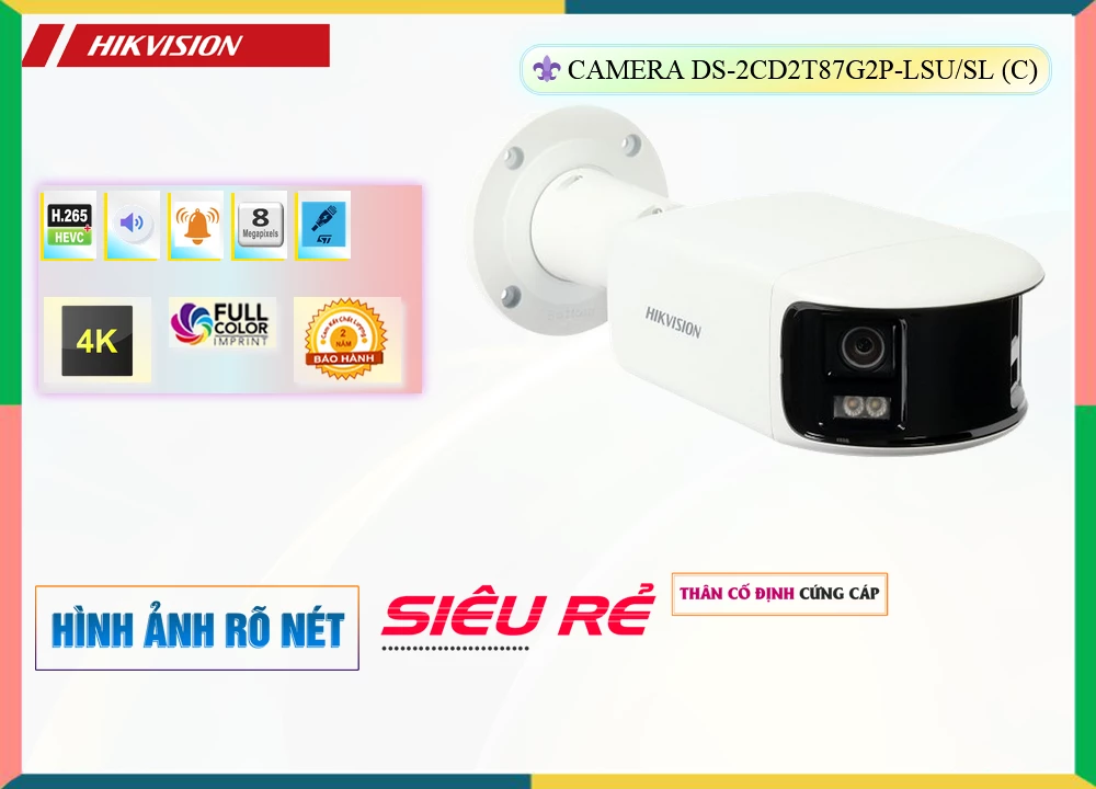 Camera Hikvision DS-2CD2T87G2P-LSU/SL(C),Giá DS-2CD2T87G2P-LSU/SL(C),DS-2CD2T87G2P-LSU/SL(C) Giá Khuyến Mãi,bán