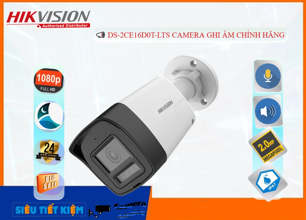Công Nghệ HD trang bị đặt biệt Mic và Loa , hỗ trợ đàm thoại 2 chiều DS-2CE16D0T-LTS sắc nét Hikvision Công Nghệ HD trang bị đặt biệt Mic và Loa , hỗ trợ đàm thoại 2 chiều DS-2CE16D0T-LTS sắc nét Hikvision
