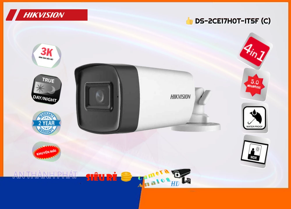 Camera  Hikvision Sắt Nét DS-2CE17H0T-IT5F(C)
