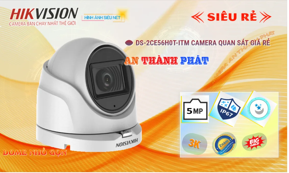 DS-2CE56H0T-ITM Camera Thiết kế Đẹp  Hikvision