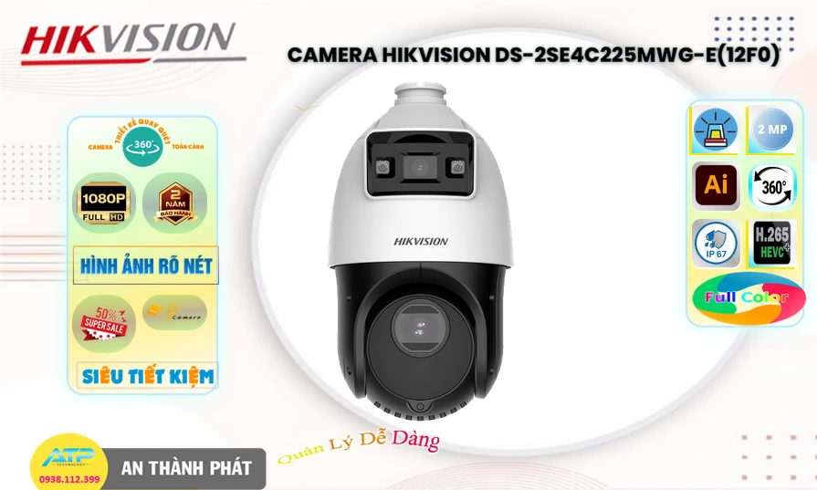 Camera DS-2SE4C225MWG-E(12F0)  Hikvision Sắc Nét