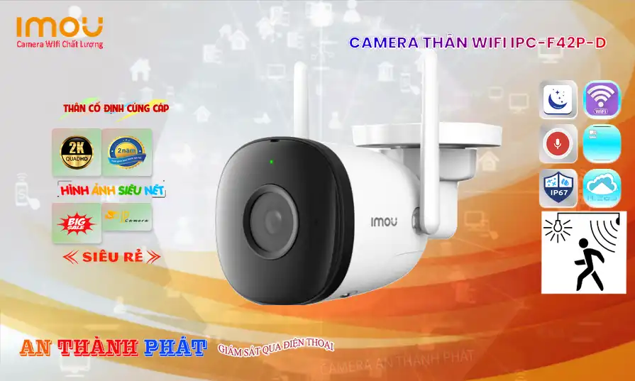 Camera An Ninh  Wifi Imou IPC-F42P-D Thiết kế Đẹp ✮