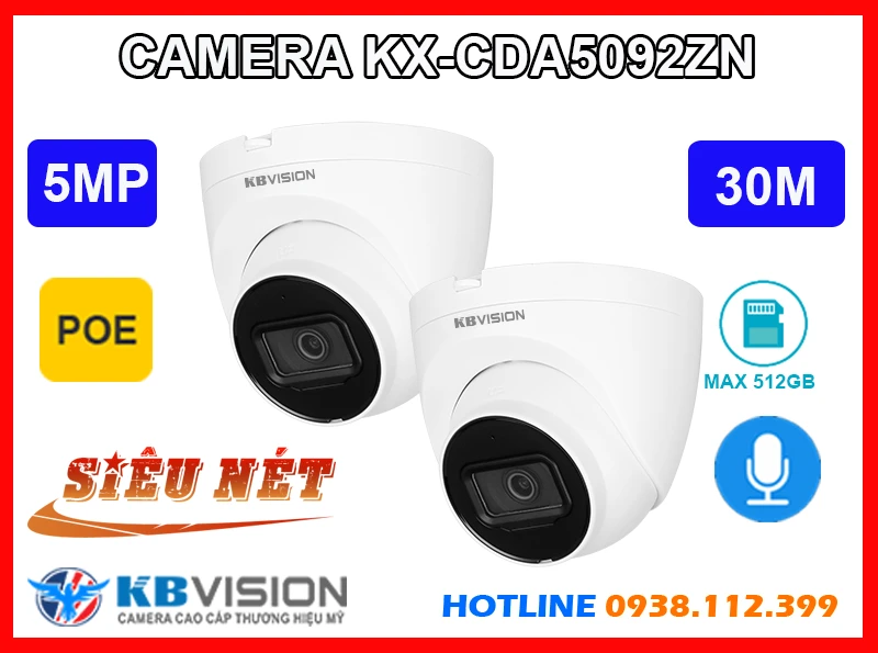 Camera KBVISION KX-CDA5092ZN,Giá Phân Phối KX-CDA5092ZN Công Nghệ POE ,Bán Sỉ KX-CDA5092ZN, Camera Giám Sát KX-CDA5092ZN Bán Sỉ,KX-CDA5092ZN Giá Thấp Nhất,Thông số KX-CDA5092ZN 5.0 MP Độ phân giải Ultra 4k lite