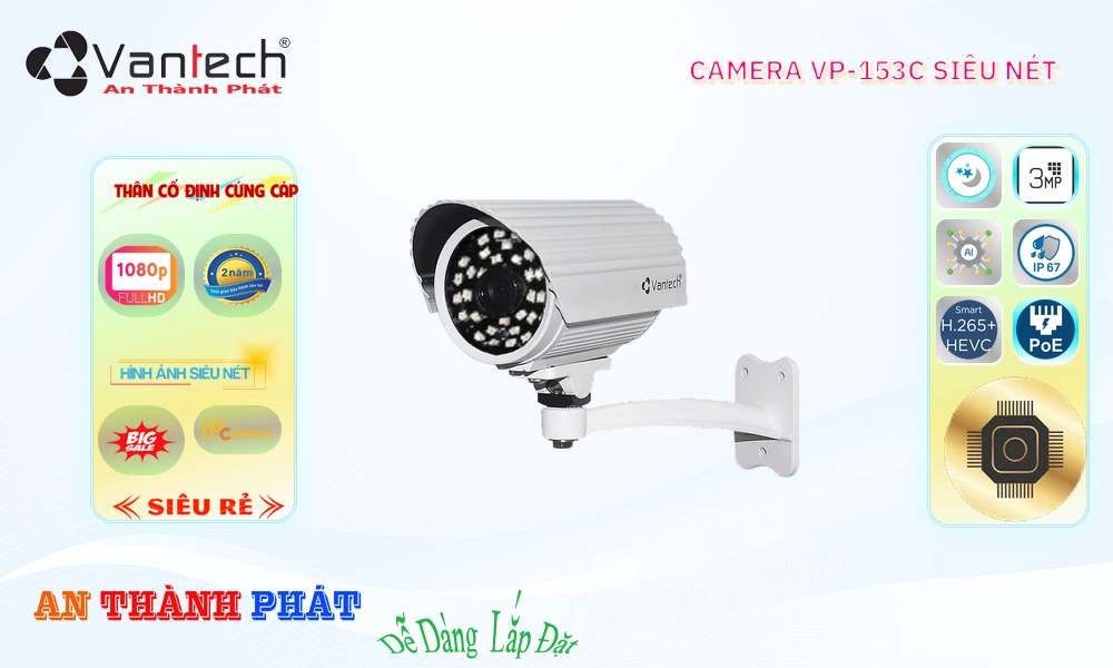 VP-153C Camera Cấp Nguồ Qua Dây Mạng VanTech
