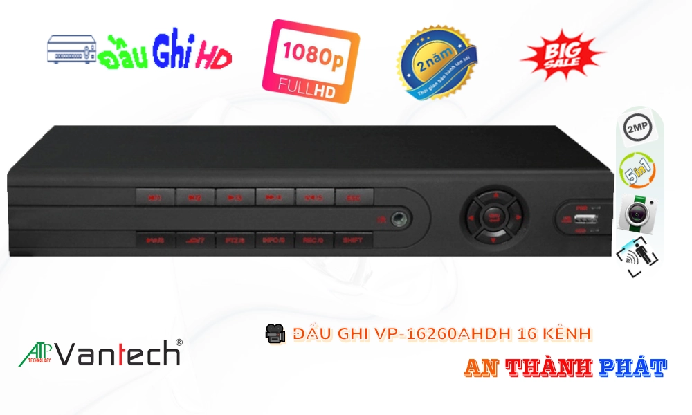 ✓ Đầu Ghi Camera VP-16260AHDH VanTech Thiết kế Đẹp ✓ Đầu Ghi Camera VP-16260AHDH VanTech Thiết kế Đẹp