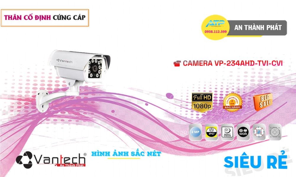 Camera VanTech VP-234AHD/TVI/CVI Tiết Kiệm Camera VanTech VP-234AHD/TVI/CVI Tiết Kiệm