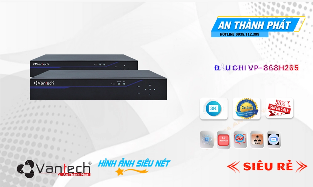 VP-868H265 Đầu Ghi VanTech VP-868H265 Đầu Ghi VanTech