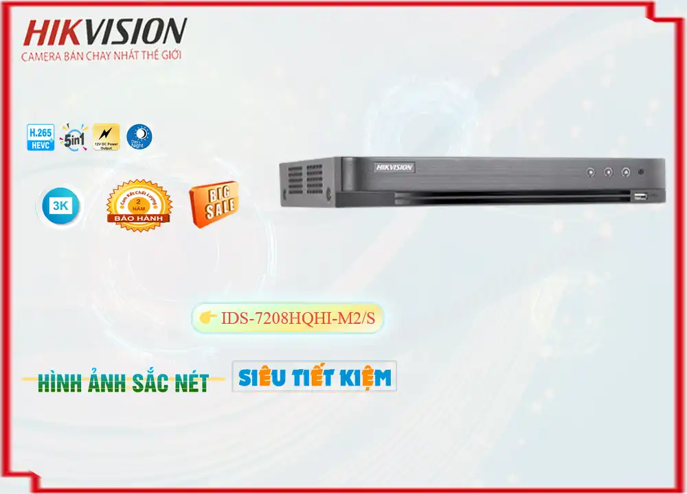 iDS-7208HQHI-M2/S Đầu ghi Camera Hikvision Chức Năng Cao Cấp,Giá iDS-7208HQHI-M2/S,phân phối