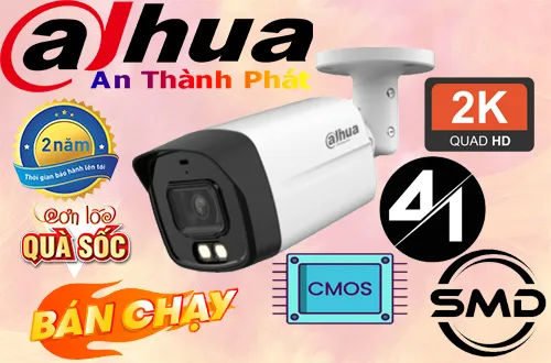 bộ camera giám sát dahua với công nghệ camera có màu ban đêm, độ phân giải 5.0mp, cảm biến 1/2.8 CMOS, AHD CVI TVI BCS, Hồng Ngoại SMD, Hỗ trợ chống ngược sáng thực DWDR, chống bụi và nước IP67