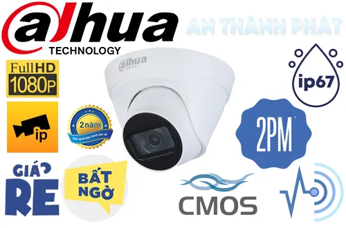 dahua camera DH-IPC-HDW1230DT1-S5 với độ phân giải 2.0mp,CMOS, nhìn ban đềm bằng hồng ngoại, Hồng Ngoại SMD,Chống Ngược Sáng DWDR
