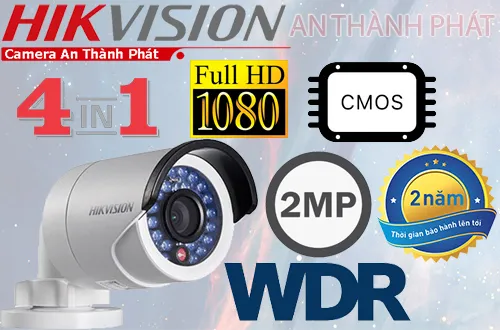 camera giám sát hikvision DS-2CE16D0T-IR với độ phân giải 2.0mp, AHD CVI TVI BCS, CMOS, với tầm hồng ngoại ban đêm 20m, Cân Bằng Ánh Sáng BLC, chống bụi và nước IP67