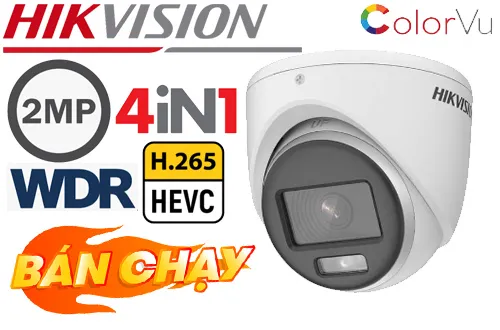Hikvision camera giám sát có thể nhìn vào ban đêm bằng công nghệ full color với độ phân giải 2.0mp, AHD CVI TVI BCS, CMOS, Chống Ngược Sáng DWDR