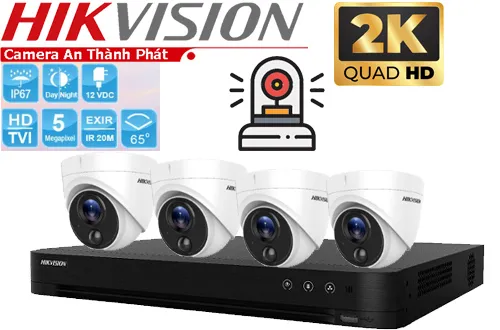 bộ camera giám sát hikvision với độ phân giải 5.0mp, cảm biến CMOS,  Hồng ngoại EXIR tầm xa 20m, được trang bị micro có thể ghi âm, Hỗ trợ chống ngược sáng thực DWDR, chống bụi và nước IP67